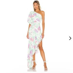 Lovers + Friends‎ size xs MARCELA MAXI floral asymmetrical one shoulder dress